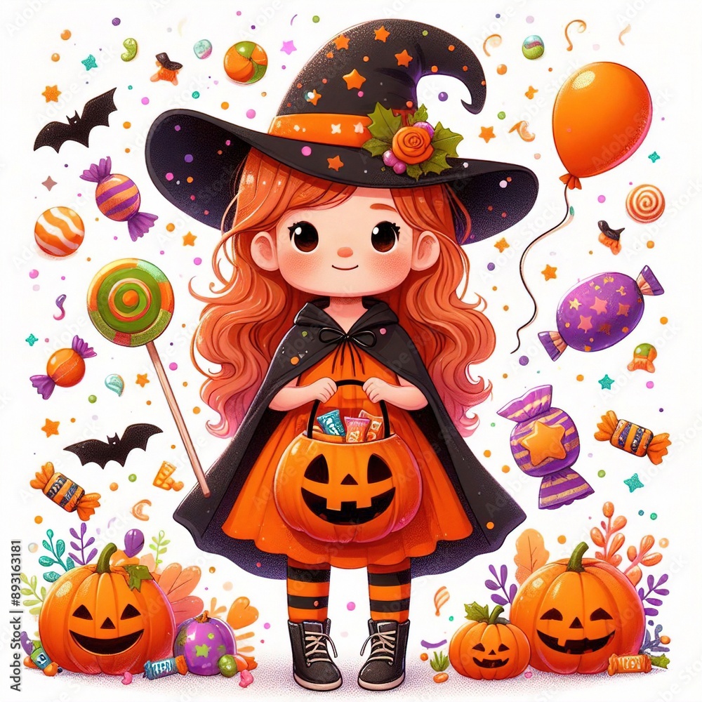 halloween witch with pumpkin halloween witch with pumpkin