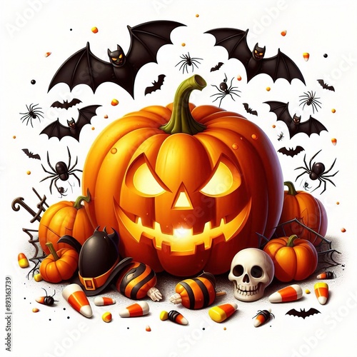 halloween background with pumpkins