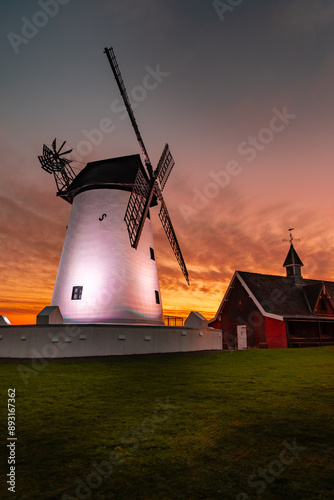 Lytham windmill at sunset
