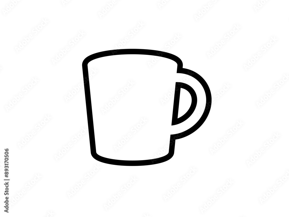 フラットなコーヒーカップアイコンC:黒線 フラットなコーヒーカップアイコンC:黒線