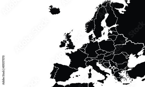 World map with individual colors,isolated on white background for website layouts,background,education, precise,customizable,Travel worldwide,map silhouette backdrop,earth geography, political,reports