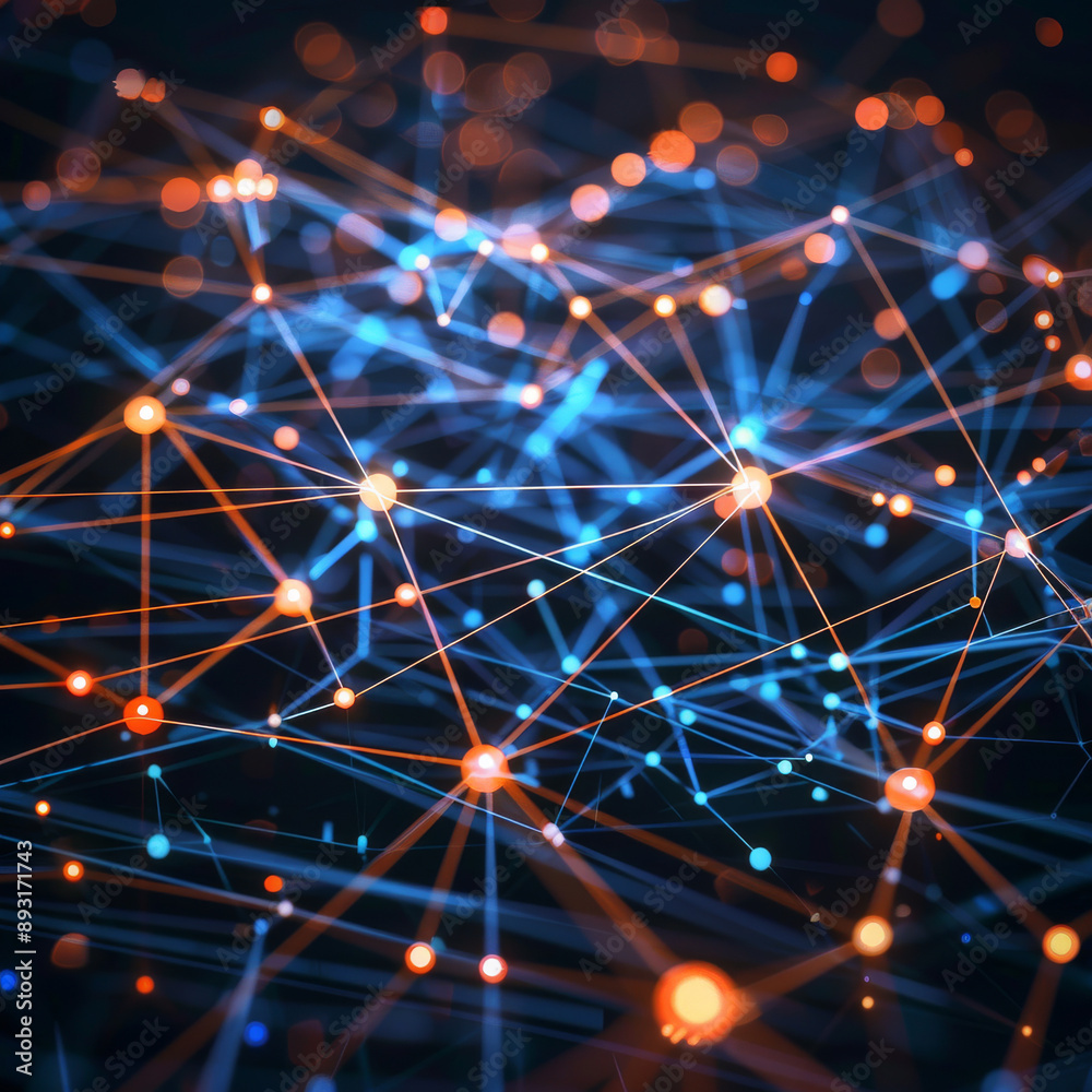 This image shows a technological network. It can be used as a presentation background for science and technology presentations. This image shows a technological network. It can be used as a presentation background for science and technology presentations.