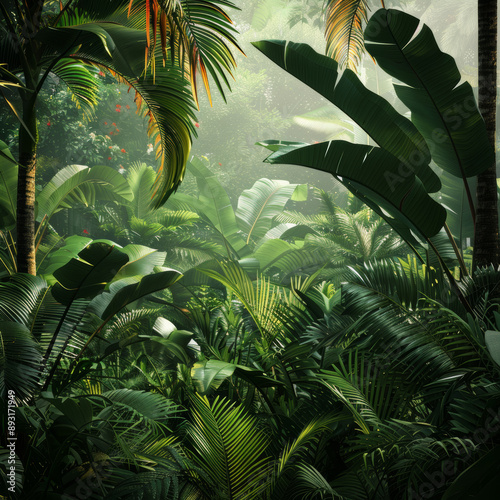 Tropical rainforest background. photo