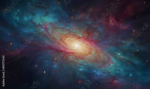 Space is a majestic universe shimmering with a kaleidoscope of colors.