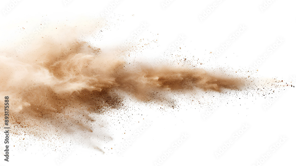 sandstorm sand dust cloud flying small particles isolated in white background sandstorm sand dust cloud flying small particles isolated in white background