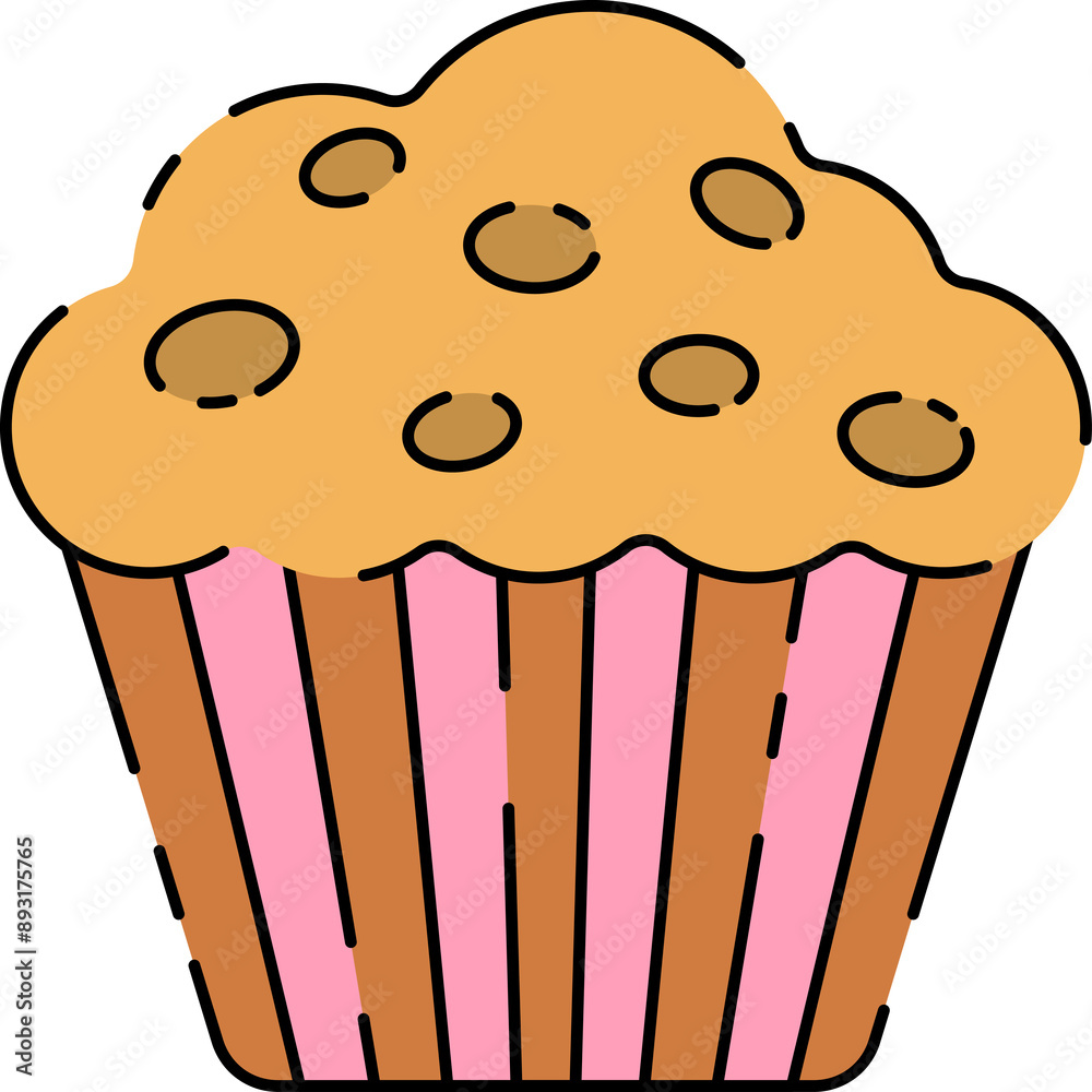 Cupcake Illustration Flat Design Isolated on Transparent Background Cupcake Illustration Flat Design Isolated on Transparent Background