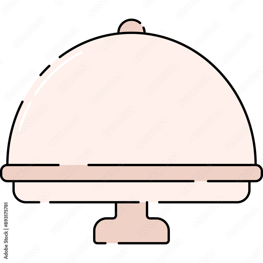 Food Cover Cloche Illustration Flat Design Isolated on Transparent Background Food Cover Cloche Illustration Flat Design Isolated on Transparent Background