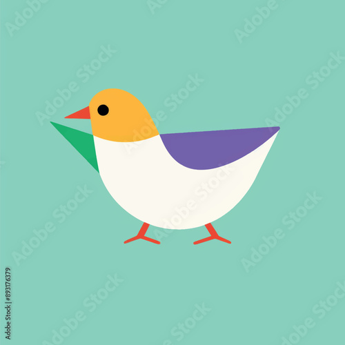 Colorful minimalist bird illustration