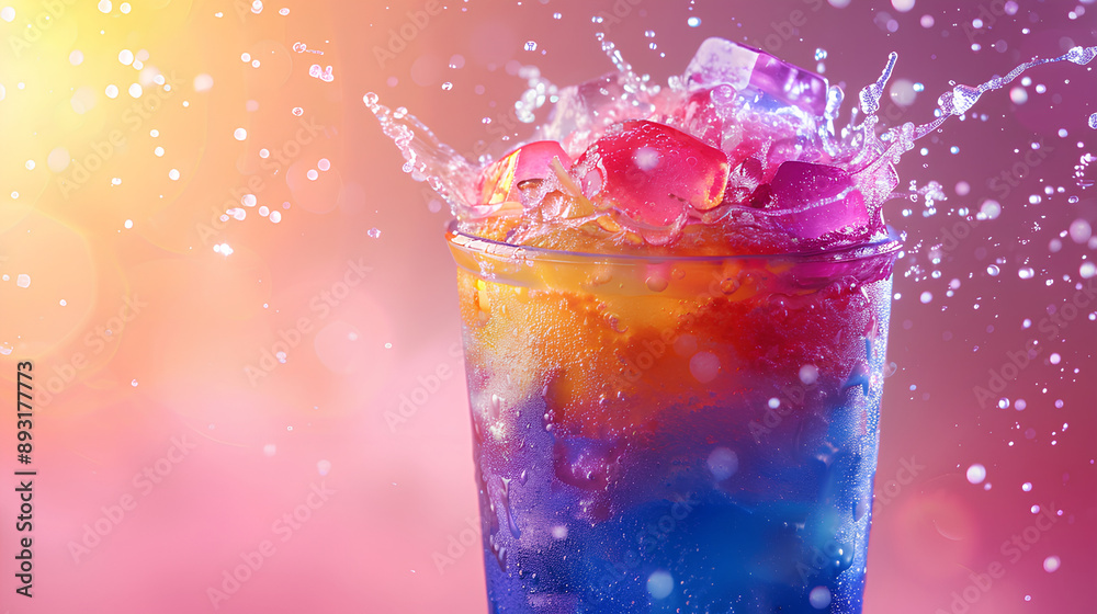 Studio shot of a colorful crushed ice slushy drink Studio shot of a colorful crushed ice slushy drink