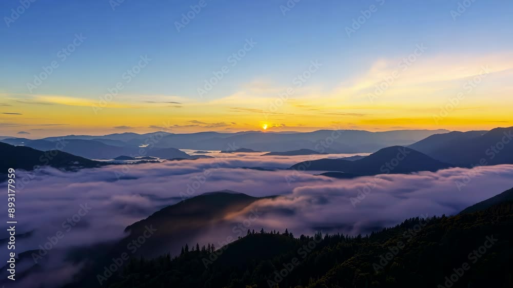 Morning Glory: Time Lapse of Sunrise in Mountain Landscape Morning Glory: Time Lapse of Sunrise in Mountain Landscape