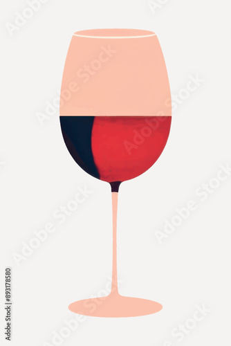 Elegant minimalist wine glass illustration