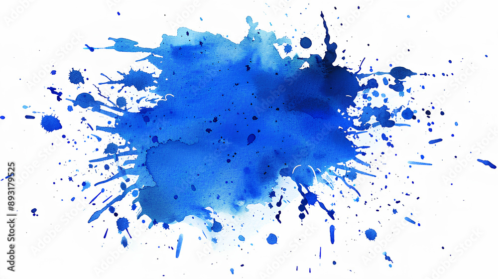 Fototapeta premium watercolor stain blue paint splatter 