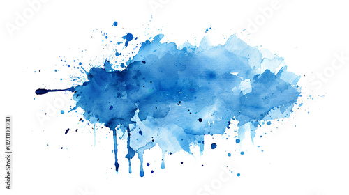 Fototapeta Naklejka Na Ścianę i Meble -  watercolor stain blue paint splatter 