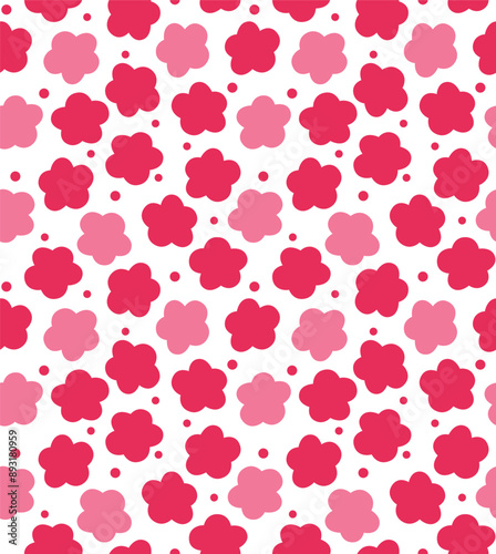 Japanese Cute Cherry Blossom Fall Vector Seamless Pattern