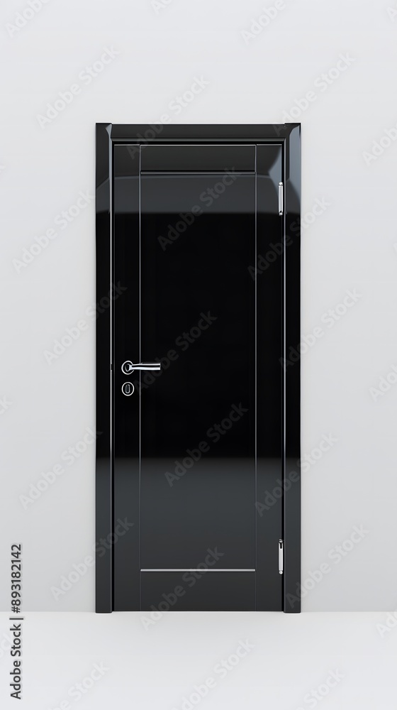 modern single door with a glossy finish, standing against a plain white background. modern single door with a glossy finish, standing against a plain white background.