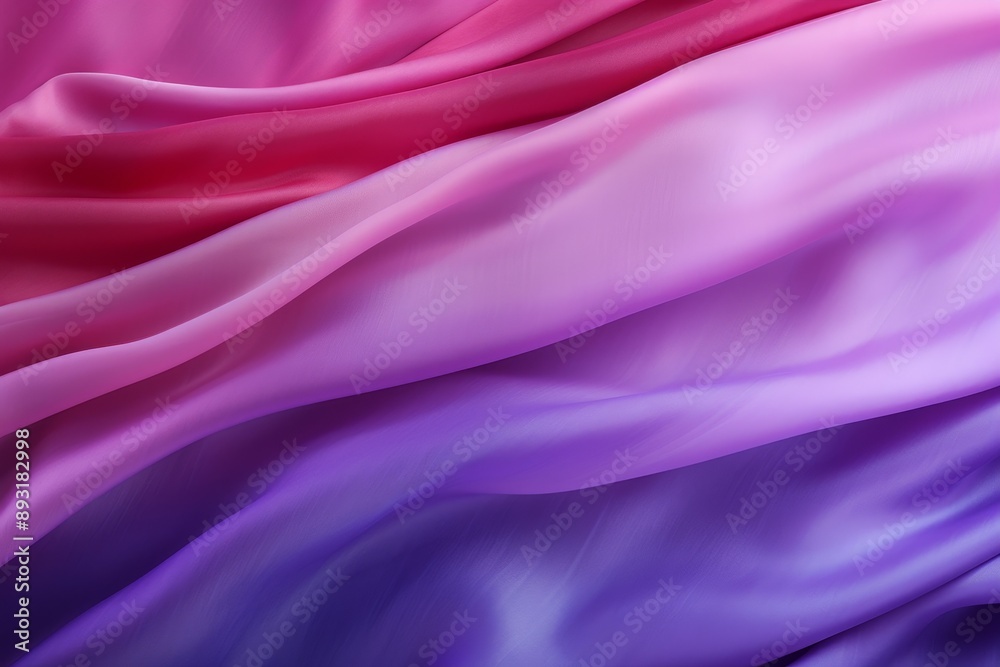 Fototapeta premium Elegant background with luxurious draping in purple silk and delicate pink chiffon