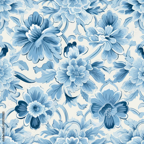 Elegant blue floral pattern
