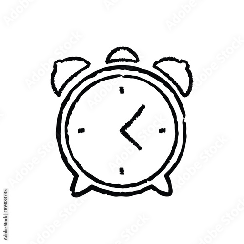 Alarm Clock Sketch Hand-drawn Vector Icon