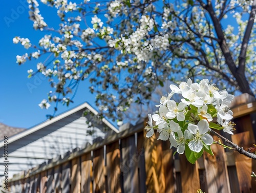 Springtime Splendor: The Blooming Bradford Pear in a Dallas Suburban Oasis photo