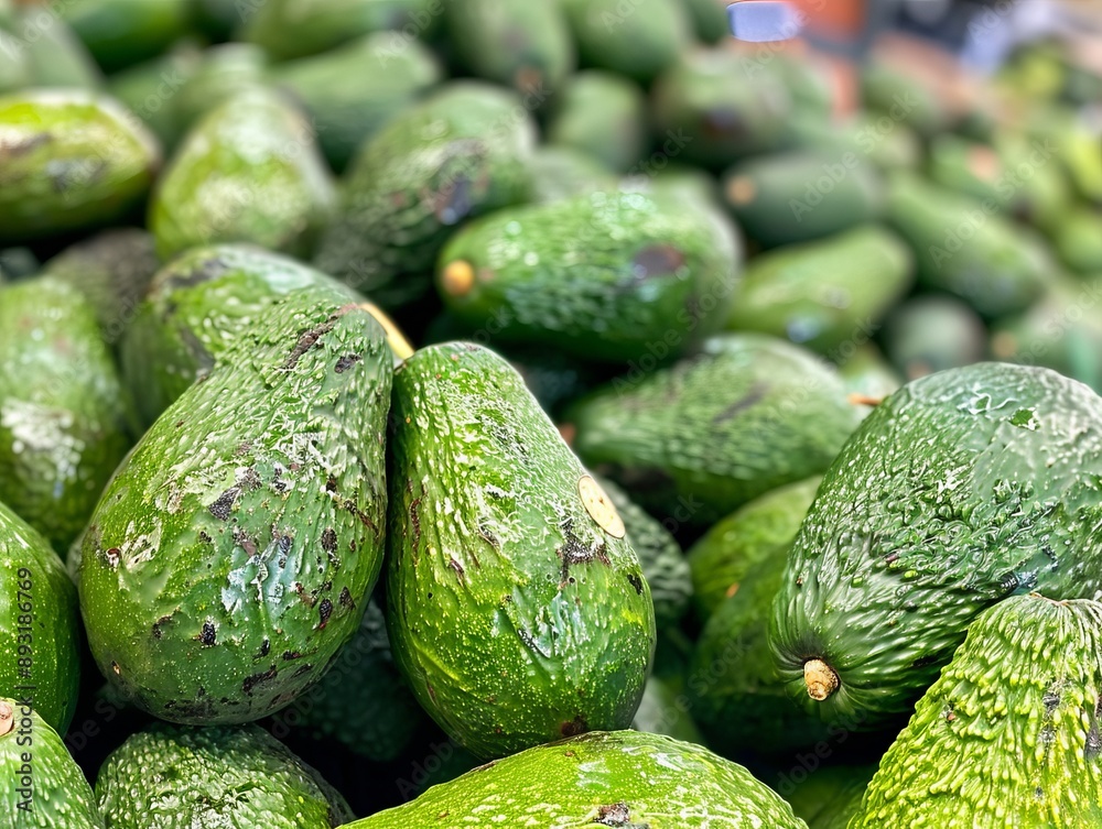 Fresh and Delicious: Green Avocados Available at Market - AR 4:3 Fresh and Delicious: Green Avocados Available at Market - AR 4:3
