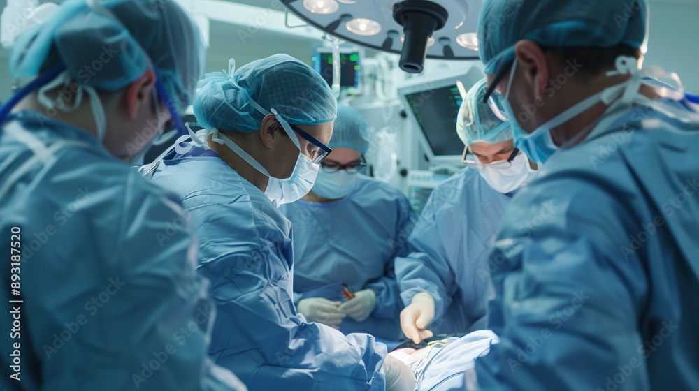 Surgical Team Performs Lifesaving Operation in Modern Hospital Surgical Team Performs Lifesaving Operation in Modern Hospital