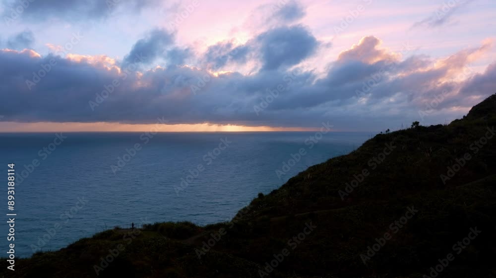 Rocky cliffs of Mercer Bay in the Waitakere Ranges at sunset. Piha, Auckland, New Zealand. Rocky cliffs of Mercer Bay in the Waitakere Ranges at sunset. Piha, Auckland, New Zealand.