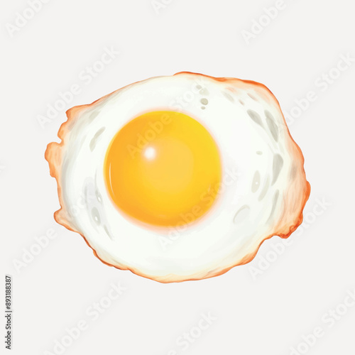 Realistic fried egg illustration