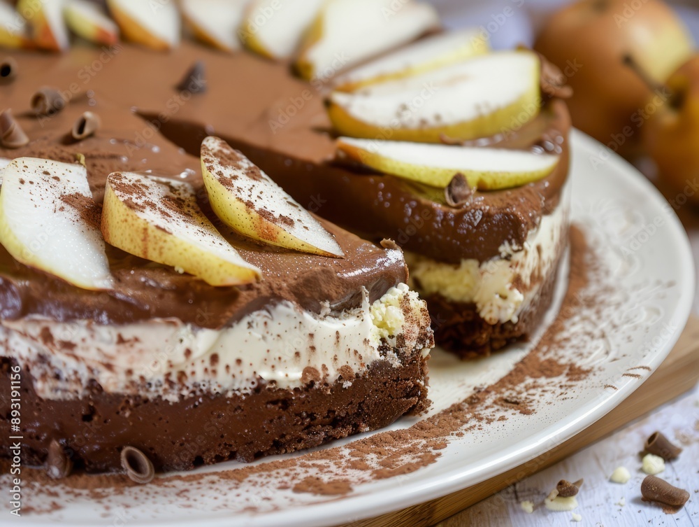 Decadent Chocolate and Pear Cheesecake Delight Decadent Chocolate and Pear Cheesecake Delight