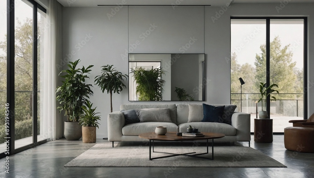 A sleek frameless mirror mounted on a clean white wall