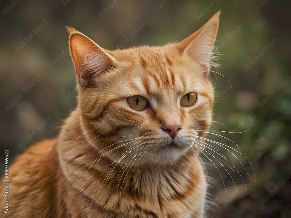 orange cat with blur background, orange cat is sitting and looking orange cat with blur background, orange cat is sitting and looking