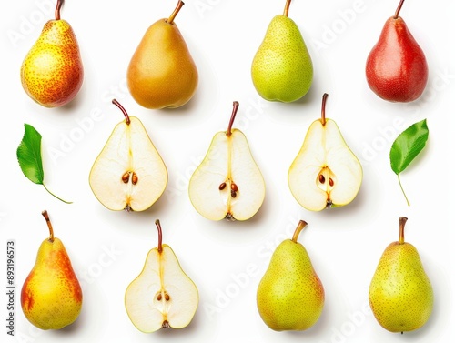 Fresh Pears Half Collection: Professional Studio Macro Shooting