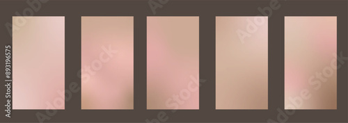 Nude gradient. Pastel nude background set, modern gradient vector design. Trendy screen.