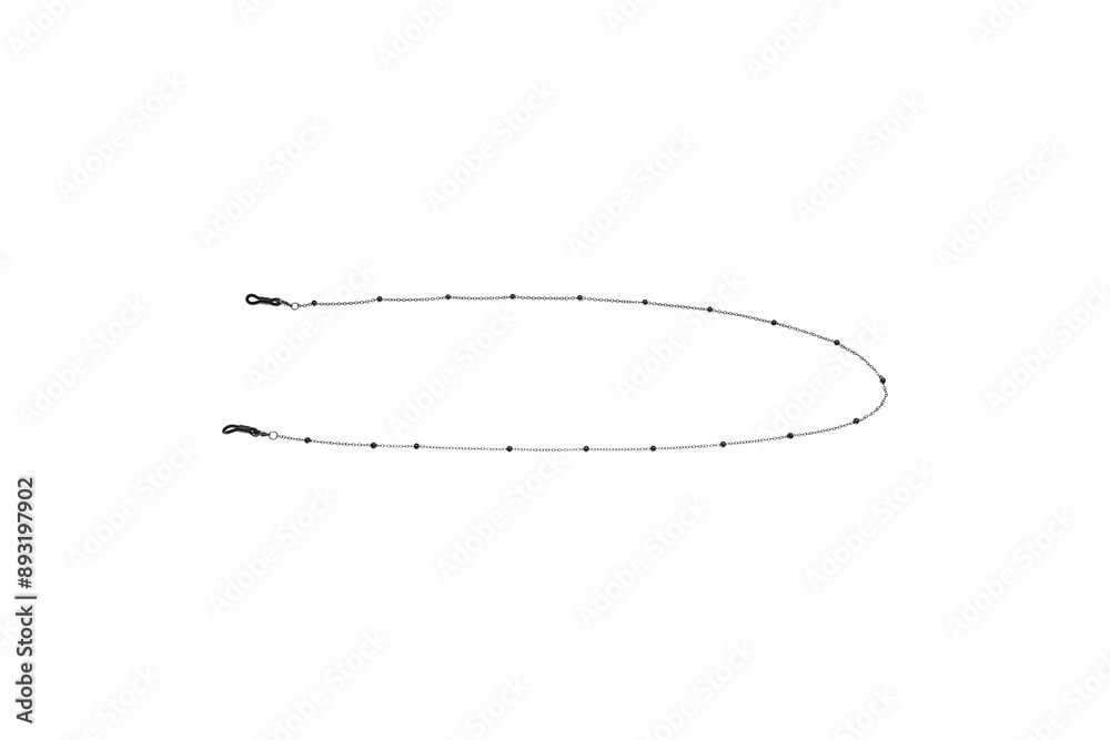 Delicate glass chains on a white surface Delicate glass chains on a white surface