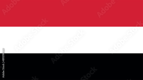 Official vector flag of Yemen. Illustration eps10.