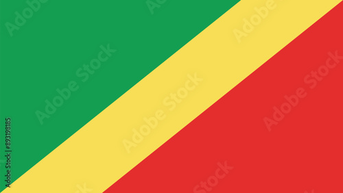 Official vector flag of Republic of the Congo. Illustration eps10.