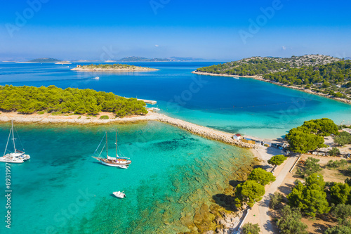 Podvrske beach on the island of Murter, Adriatic seascape, Dalmatia, Croatia