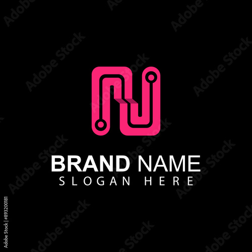 Contemporary Abstract Logo with Geometric Elements on Black Background