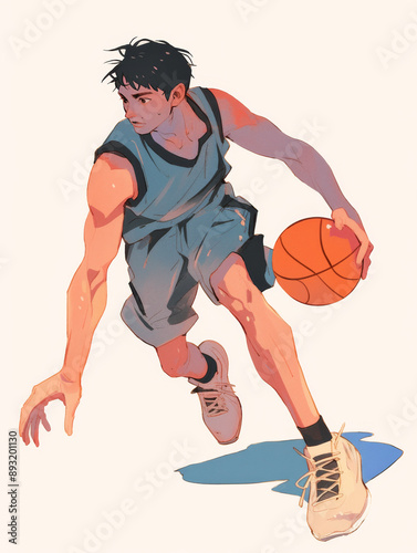 Illustration style basketball player