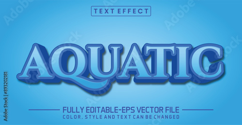 Aquatic font Text effect editable
