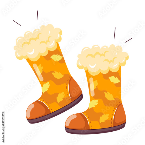 A flat style sticker of long boots 

