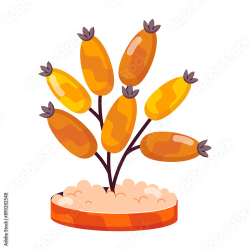 Rose hips flat style sticker  

