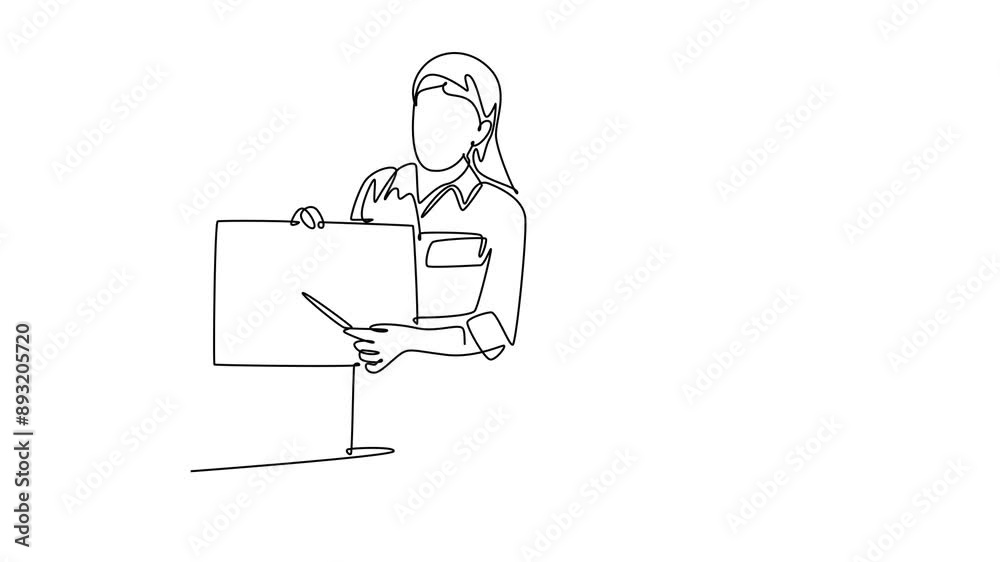 Lecturers teaching in class concept. Single line draw design. Full length animation illustration. High quality 4k footage. Lecturers teaching in class concept. Single line draw design. Full length animation illustration. High quality 4k footage.