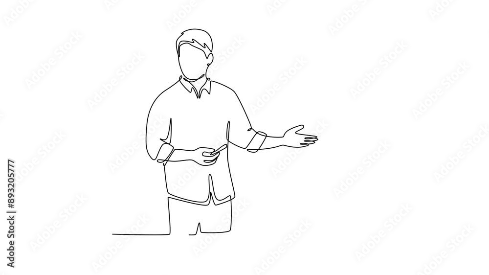 Lecturers teaching in class concept. Single line draw design. Full length animation illustration. High quality 4k footage. Lecturers teaching in class concept. Single line draw design. Full length animation illustration. High quality 4k footage.