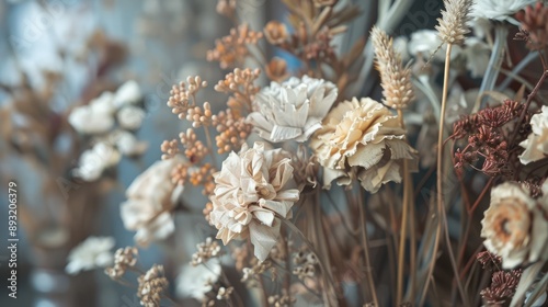 Dried winter flowers with vintage effects for decor