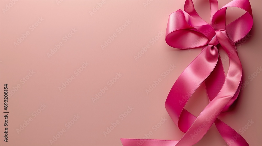 soft pink paper background with pink ribbon, cancer concept soft pink paper background with pink ribbon, cancer concept