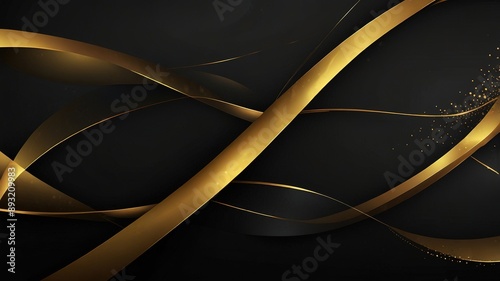 Luxury abstract background with golden lines on dark, modern backdrop concept 3d style. Illustration from vector about modern template deluxe design.