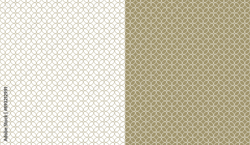 Fototapeta premium Ancient Japanese pattern Hoshi-shippo representing traditional design of interlocking circles, a type of Shippo pattern