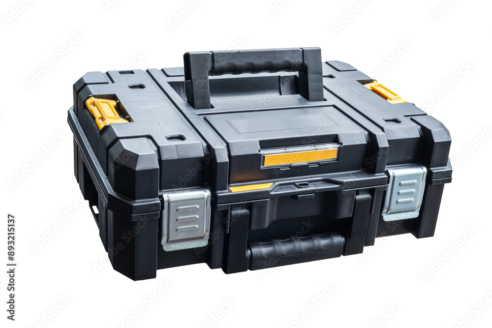 Tool box or tool chest for protect equipment and accessories, workbox watertight or Plastic box isolated on white ,