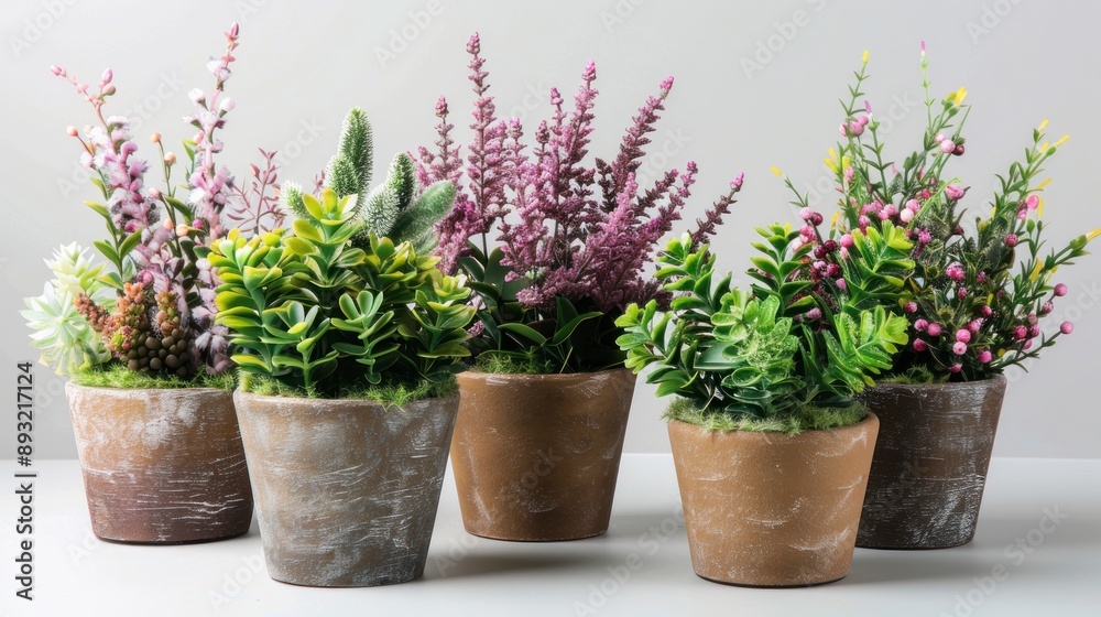 A Row of Potted Plants A Row of Potted Plants