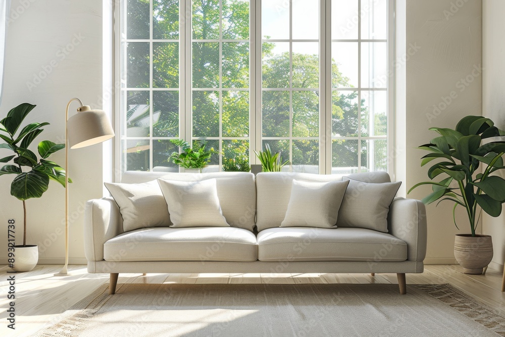 Modern scandinavian interior room created with Generative AI Modern scandinavian interior room created with Generative AI